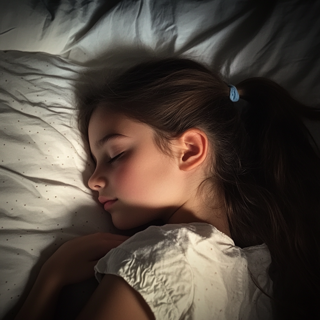 Une petite fille endormie | Source : Midjourney