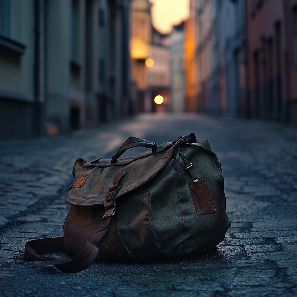 Un vieux sac dans une rue | Source : Midjourney