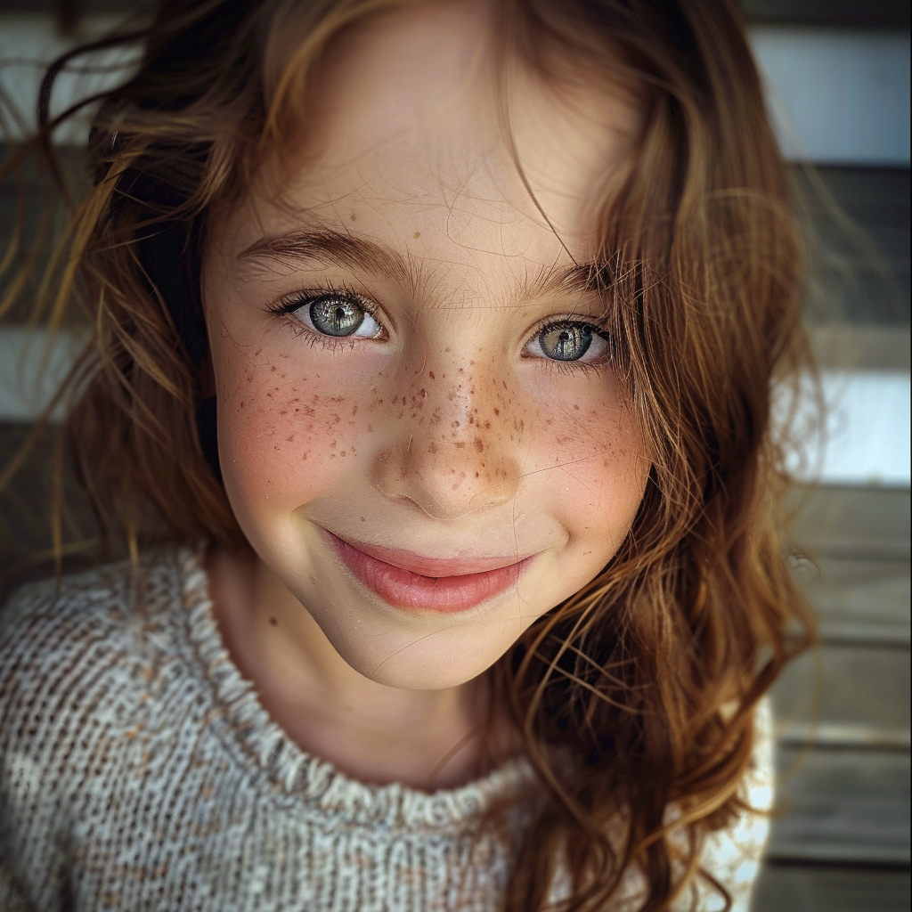 Une petite fille souriante | Source : Midjourney