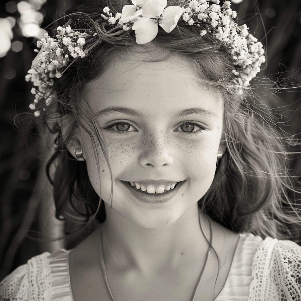 Une petite fille souriante | Source : Midjourney