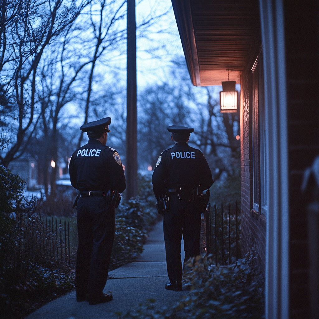 Des policiers arrivent dans une maison | Source : Midjourney