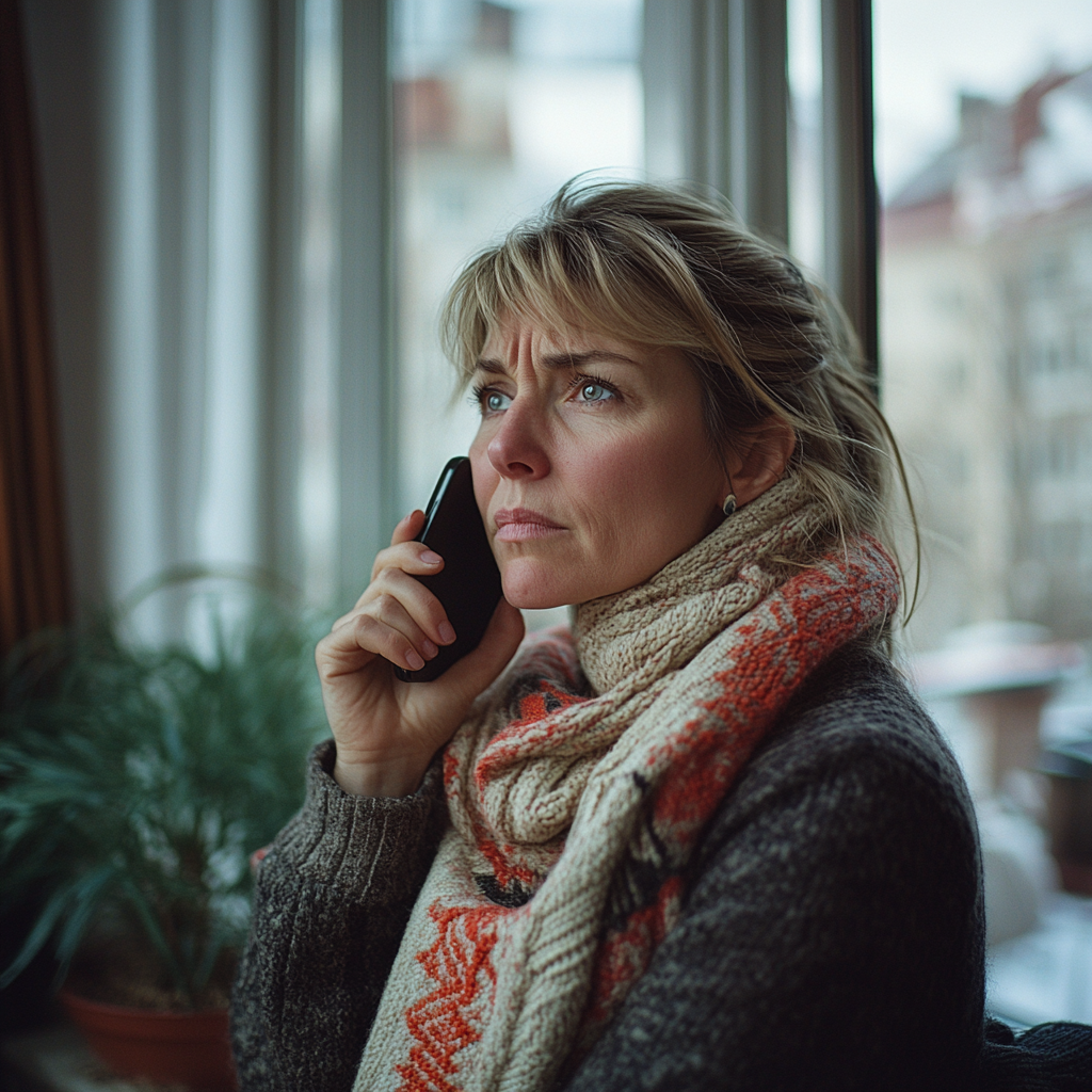 Une femme en colère sur un appel | Source : Midjourney