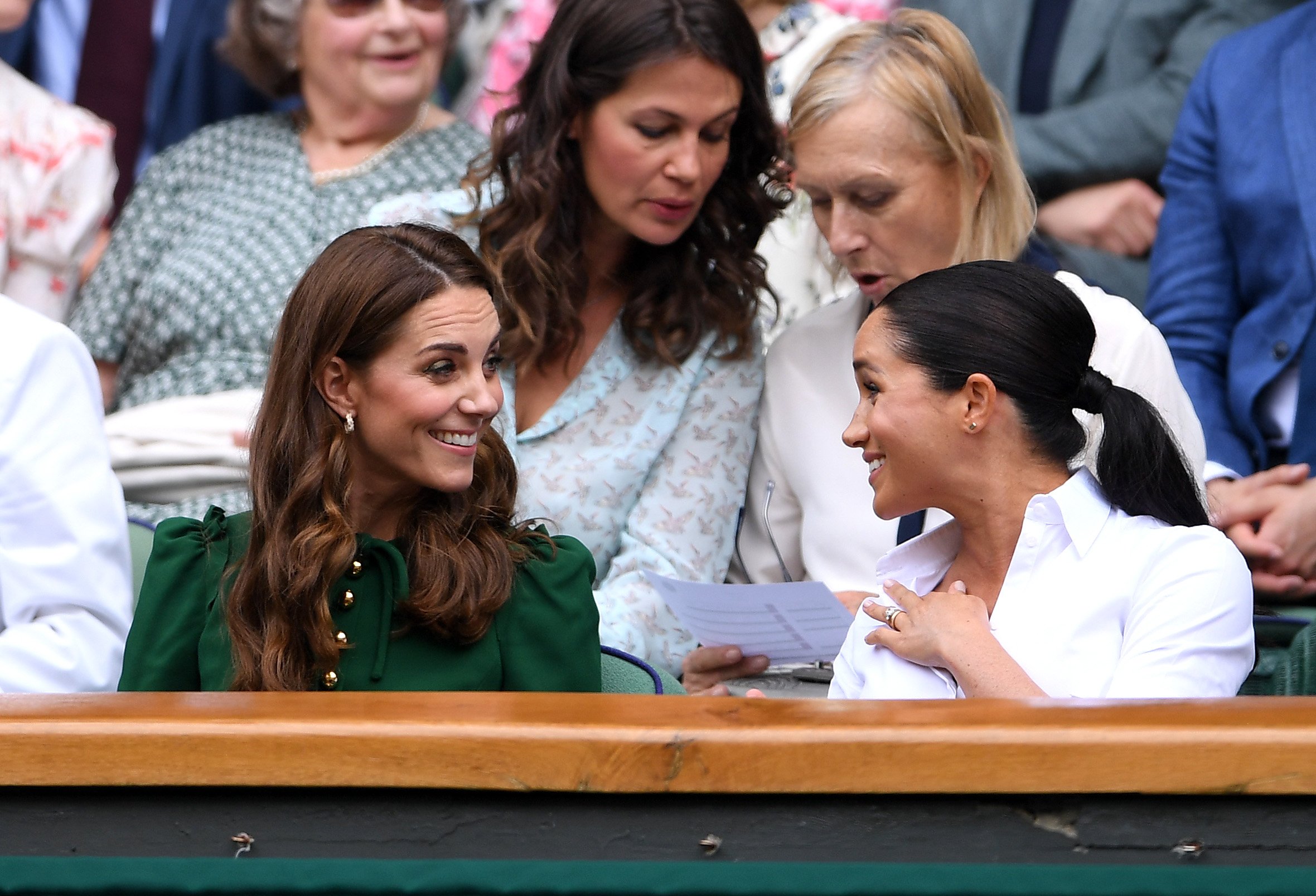 Kate Middleton et Meghan Markle à la finale des simple dames de Wimbledon 2019. l Photo : Getty Images