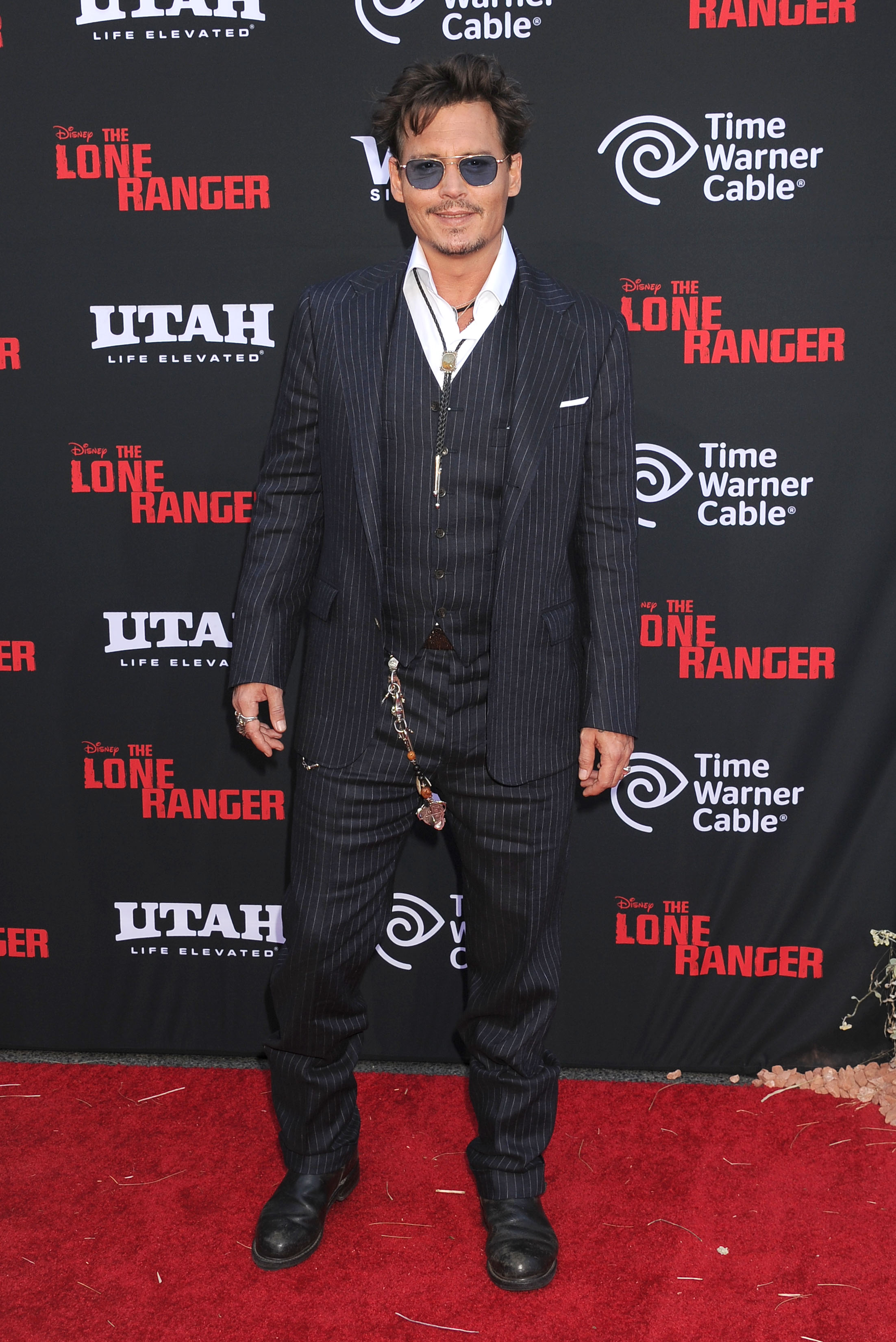 Johnny Depp lors de la première mondiale de "The Lone Ranger" à Anaheim, Californie, le 22 juin 2013 | Source : Getty Images