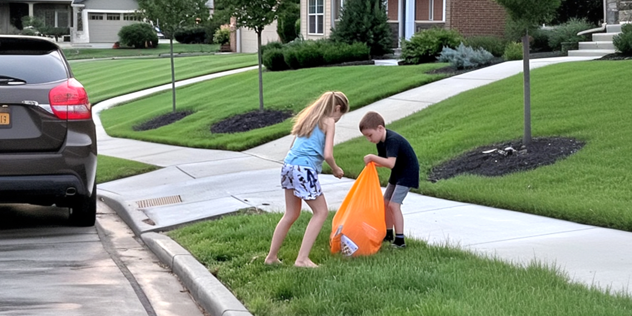 Des enfants tenant un sac poubelle | Source : Amomama