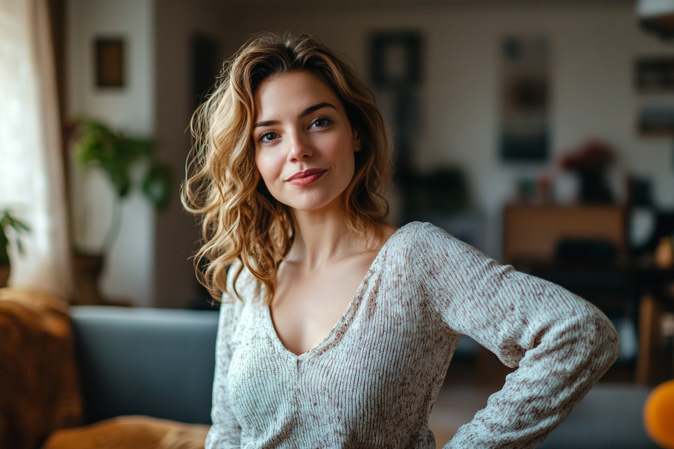 Une femme confiante dans un salon | Source : Midjourney