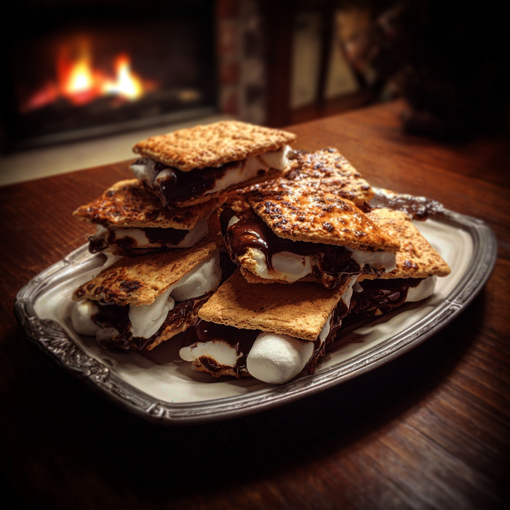 Un plateau de s'mores gluants | Source : Midjourney