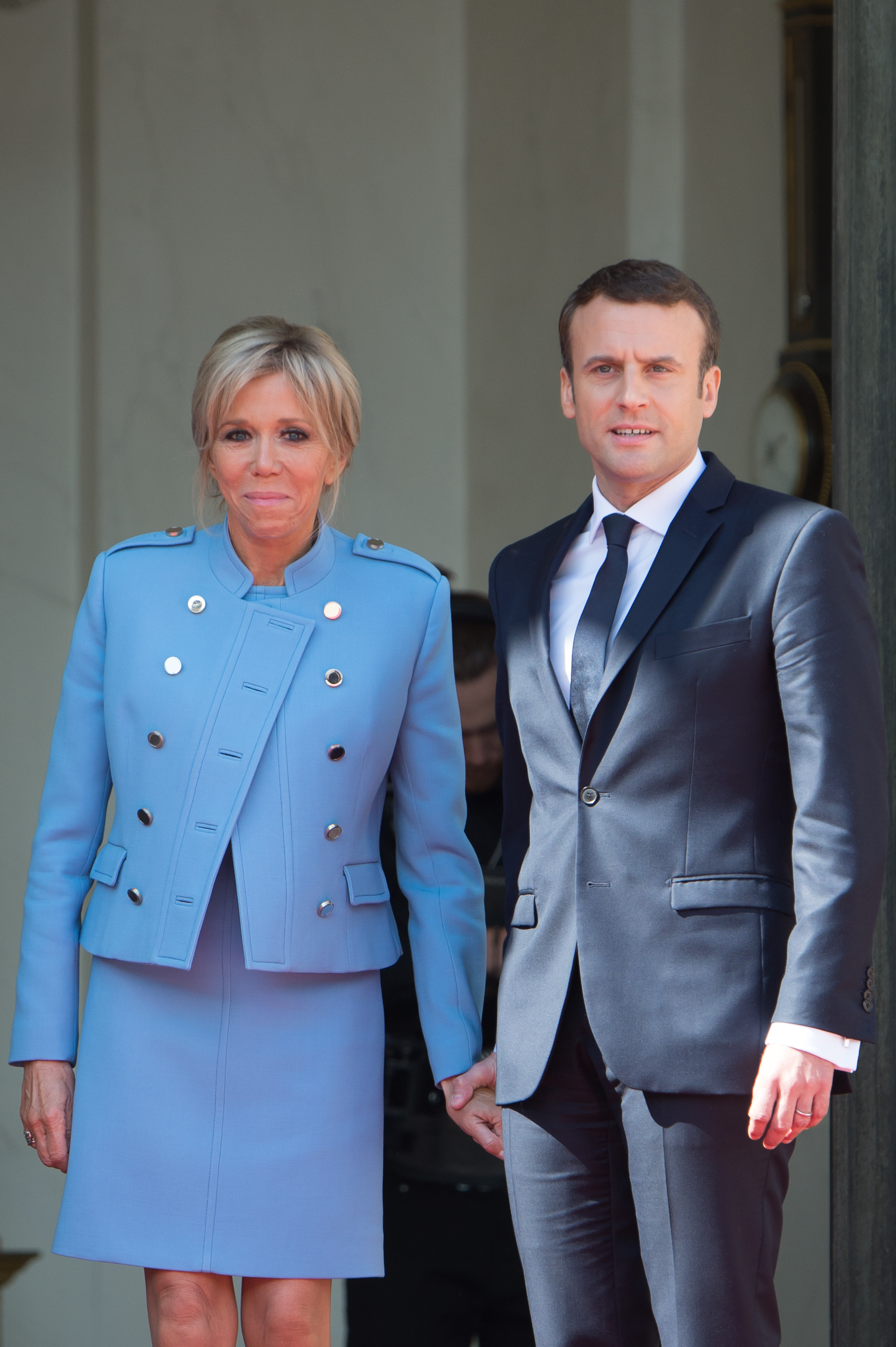 Brigitte et Emmanuel Macron au palais présidentiel de l'Élysée, le 14 mai 2017, à Paris, en France. | Source : Getty Images