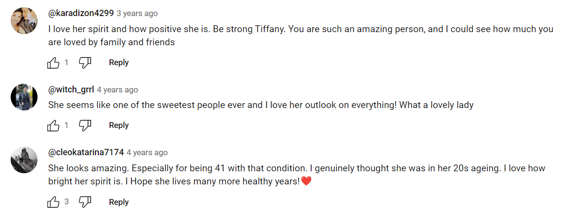 Les gens partagent leurs commentaires sur Tiffany Wedekind. | Source : YouTube.com/Truly