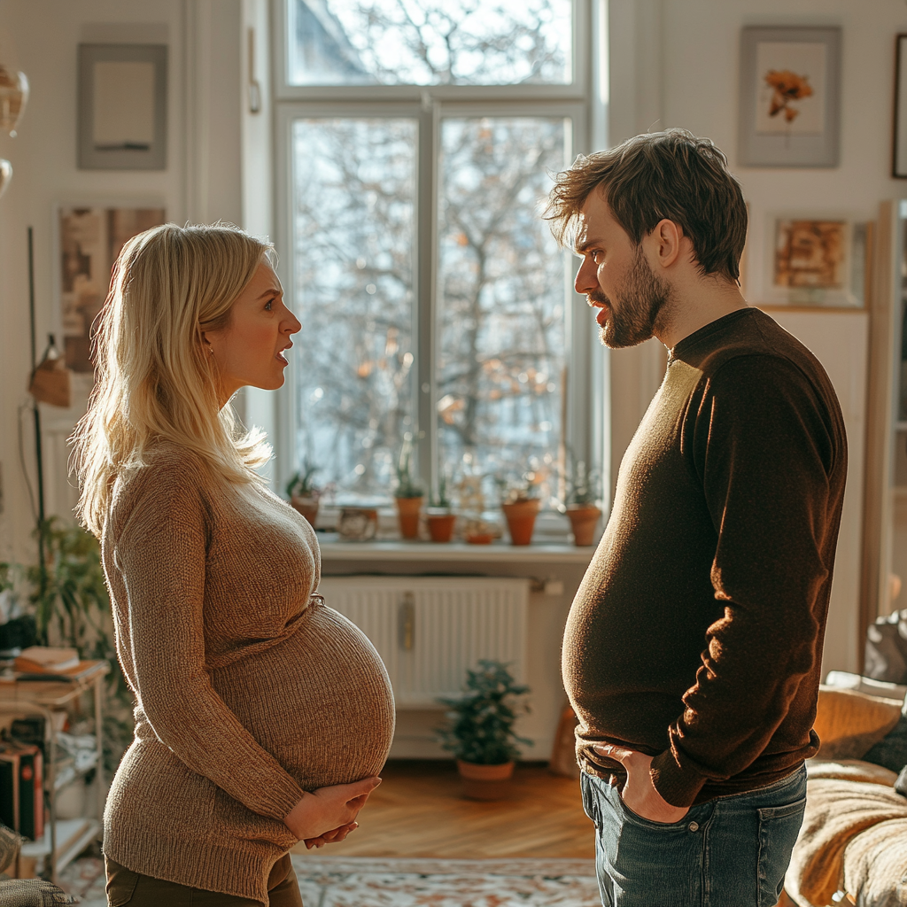 Une femme enceinte se disputant avec son mari | Source : Midjourney