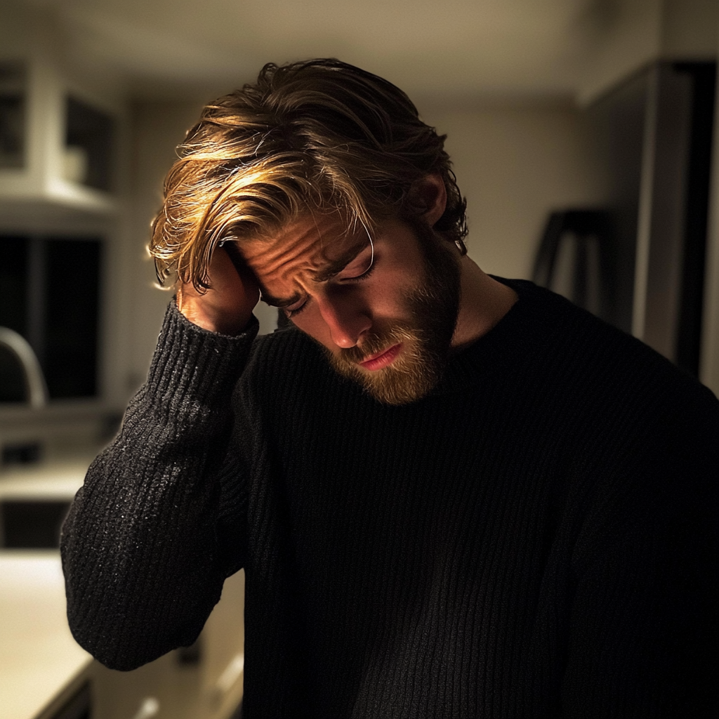 Un homme qui se tient la tête | Source : Midjourney
