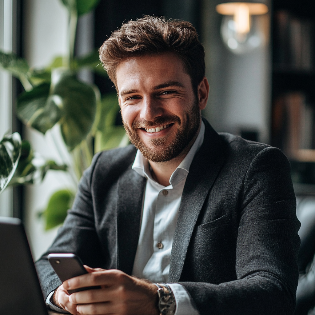 Un homme utilisant son téléphone | Source : Midjourney