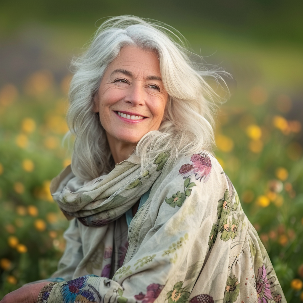 Une femme âgée souriante | Source : Midjourney