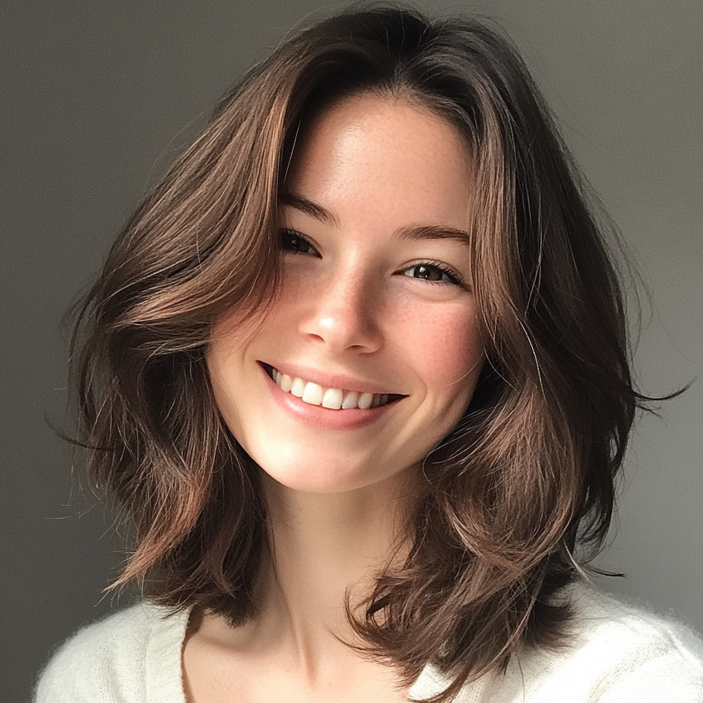 Une jeune femme souriante | Source : Midjourney