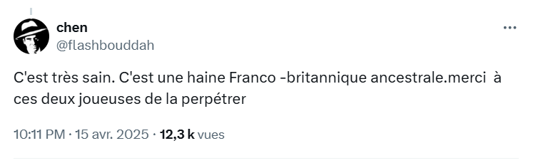 Commentaire d'un internaute | Source : X/Tennis Legend