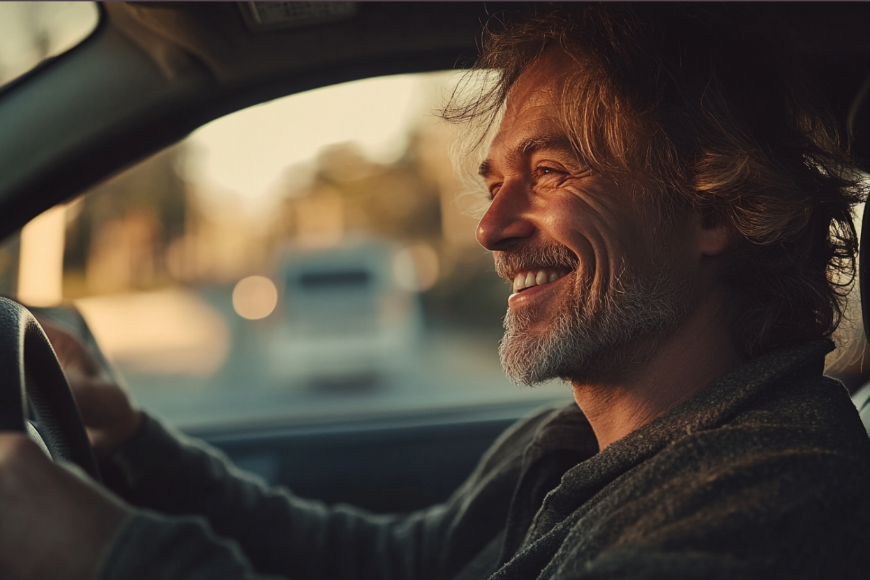 Un homme conduisant une voiture | Source : Midjourney