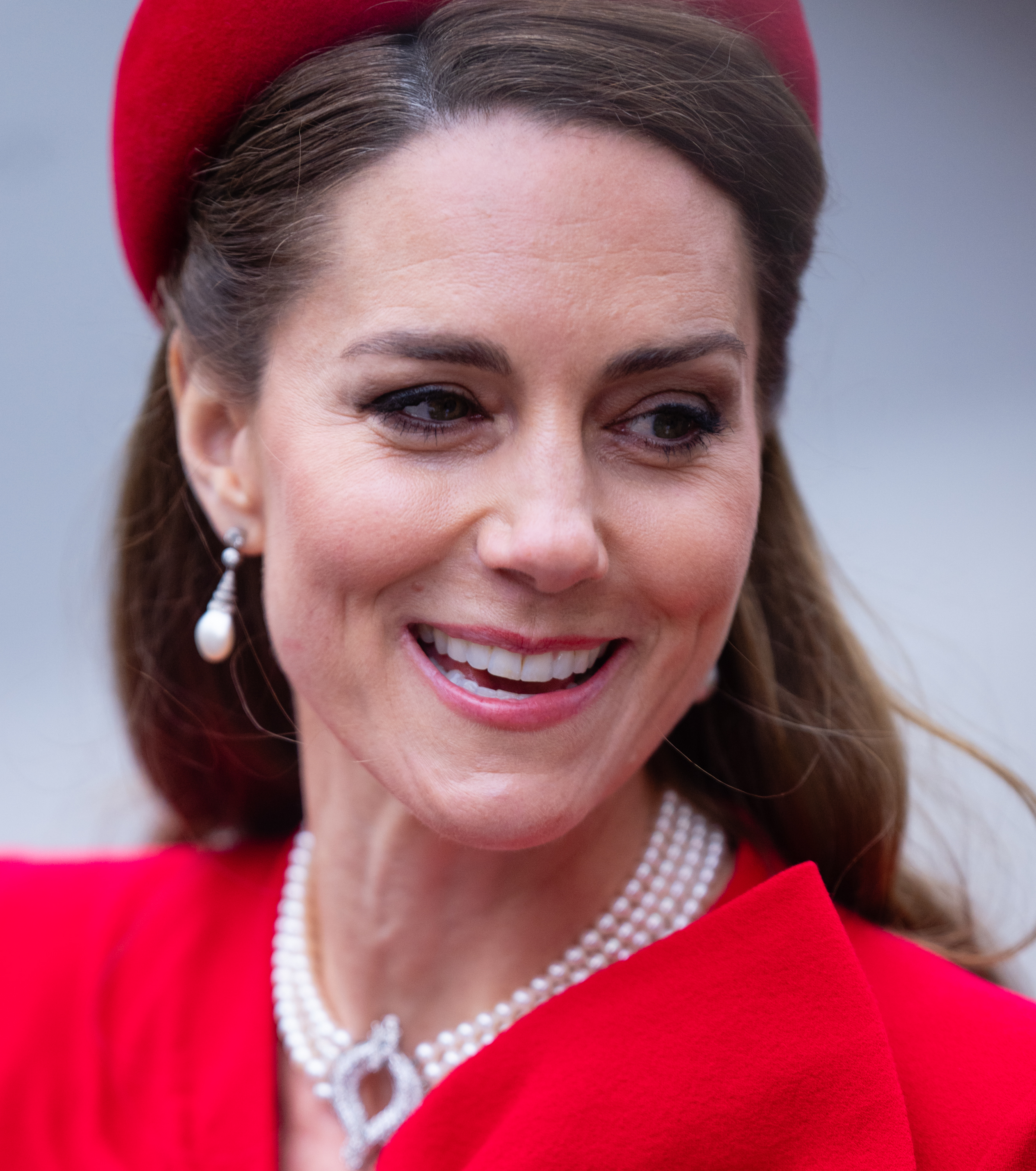 Gros plan sur la princesse Catherine lors des célébrations du Jour du Commonwealth, le 10 mars 2025, à l'abbaye de Westminster, à Londres, en Angleterre | Source : Getty Images