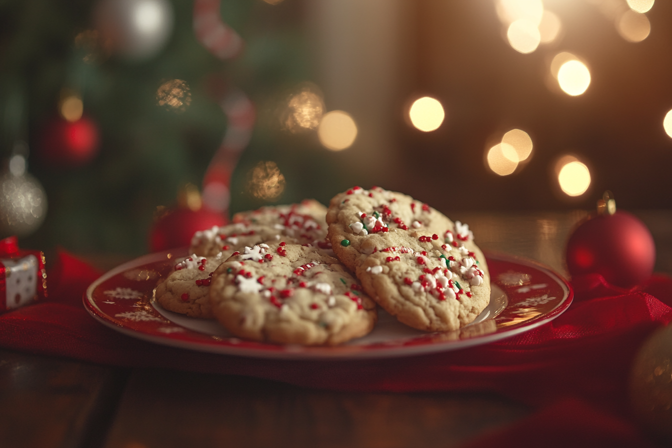 Une assiette de biscuits pour le Père Noël | Source : Midjourney