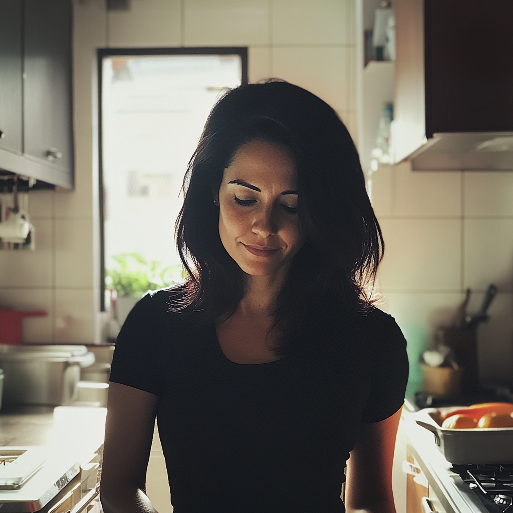 Une femme occupée dans la cuisine | Source : Midjourney