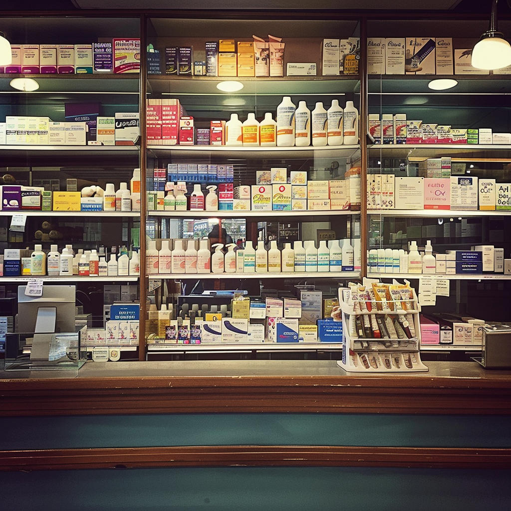 Le comptoir d'une pharmacie | Source : Midjourney
