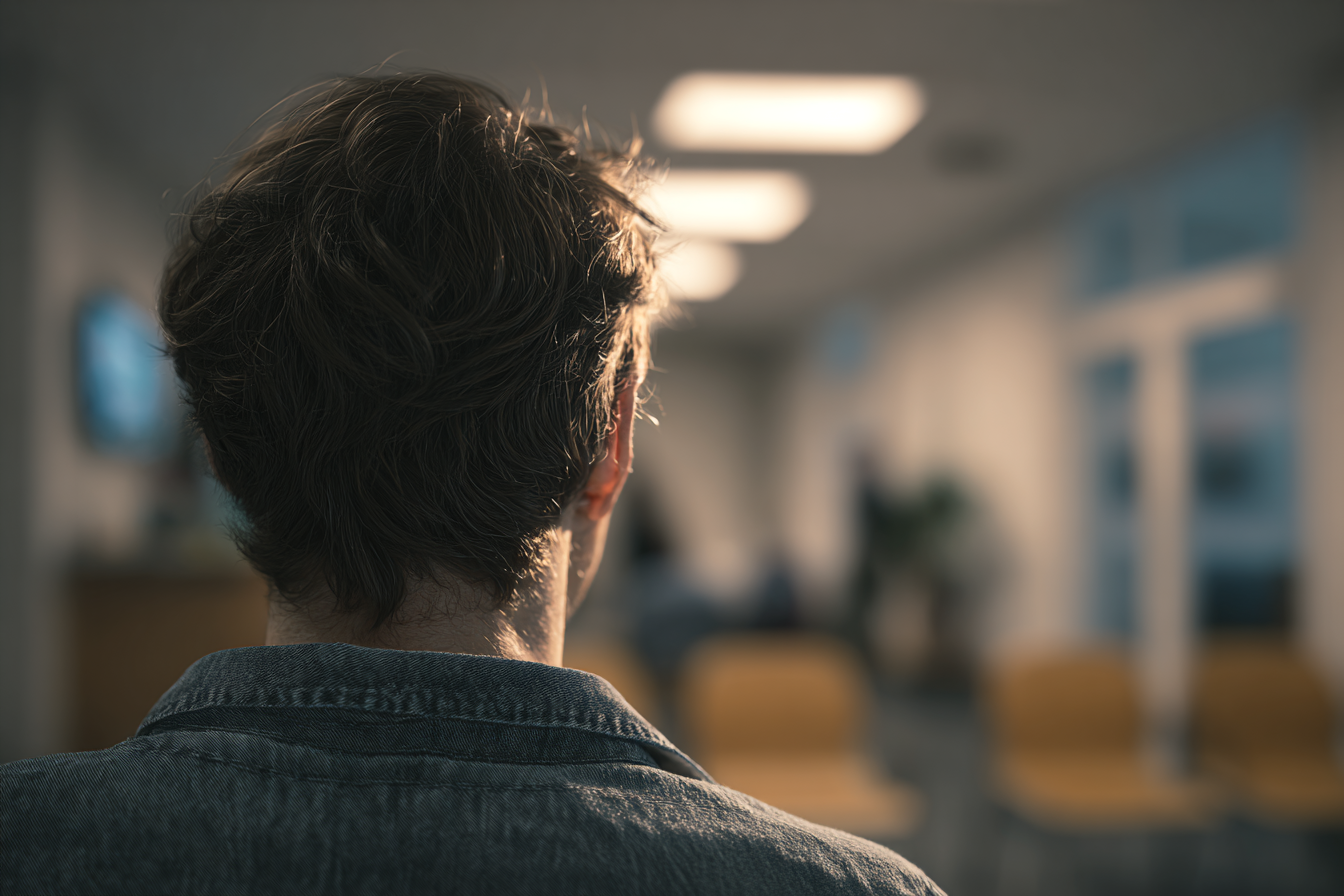 Un homme debout dans une clinique | Source : Midjourney