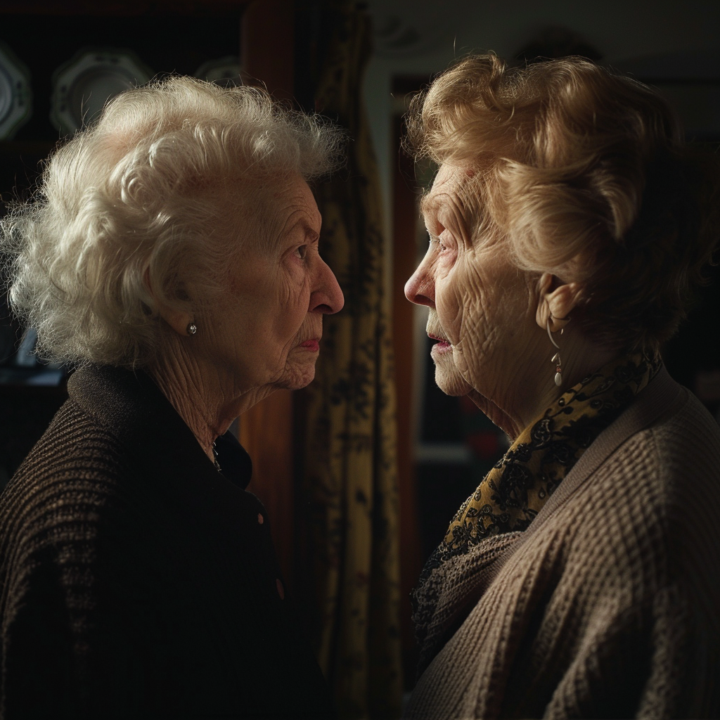 Deux femmes âgées dans un cadre | Source : Midjourney