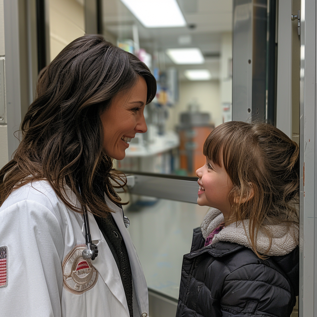 Daniella accueille Amelia dans le laboratoire | Source : Midjourney