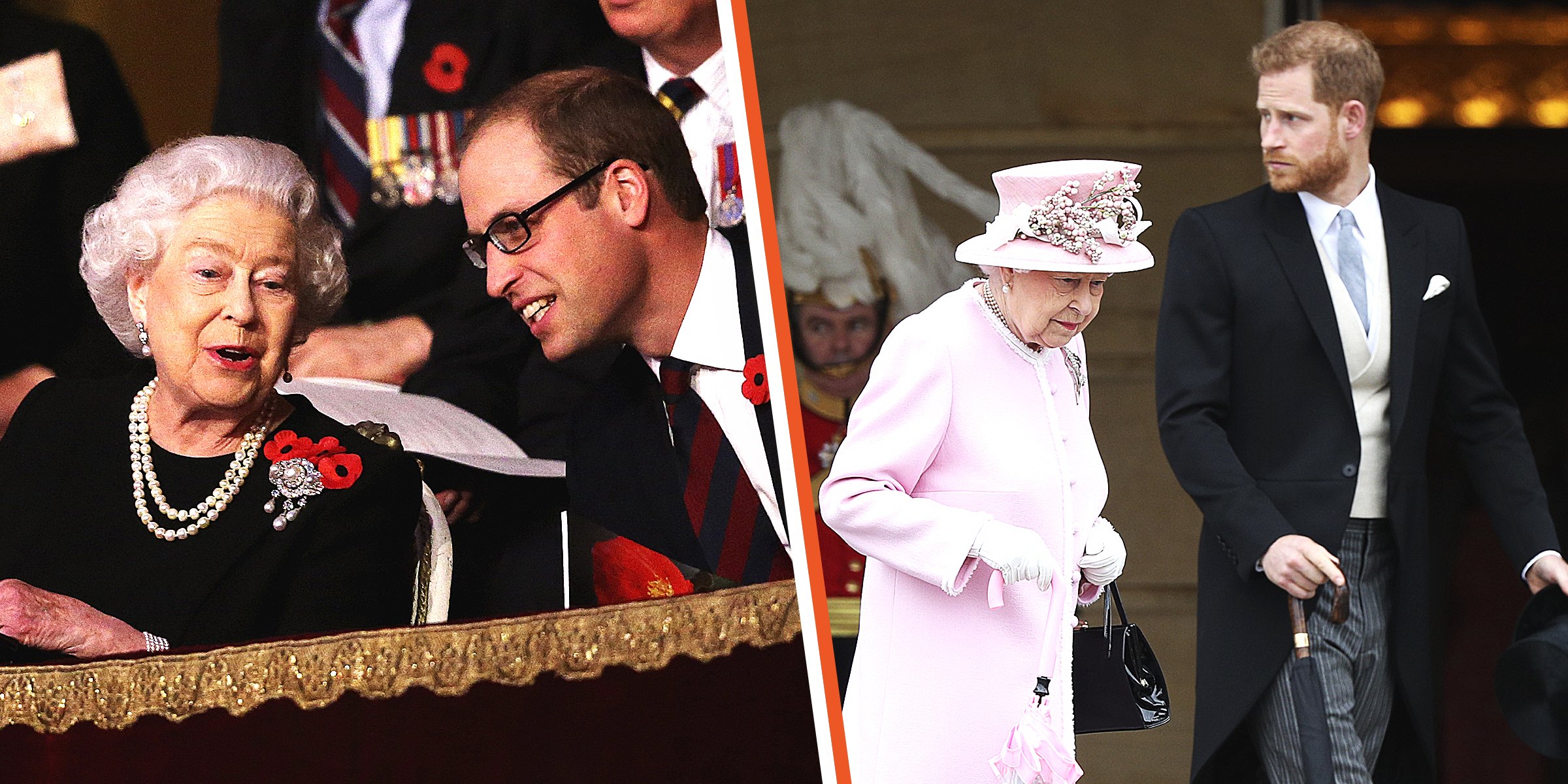 La reine Elizabeth, le prince William et le prince Harry | Photo : Getty Images
