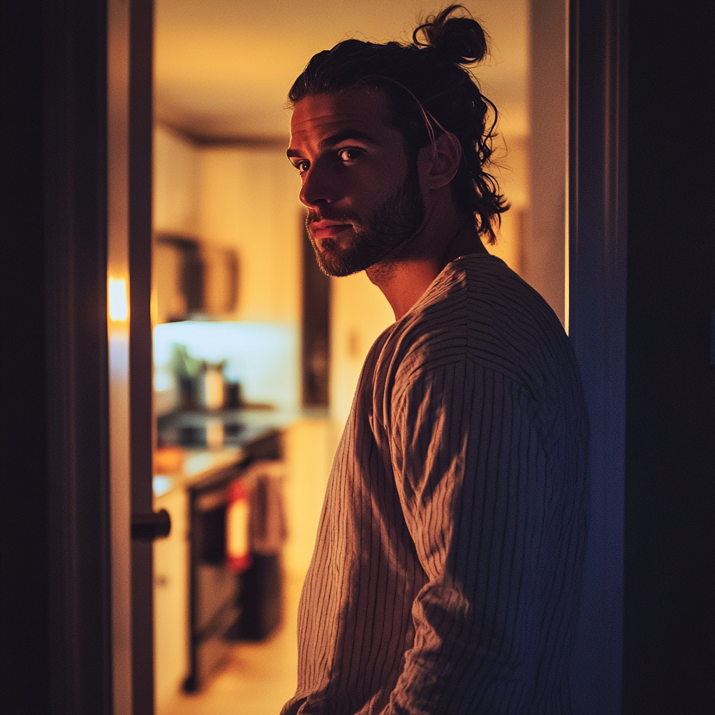 Un homme debout dans l'embrasure d'une porte | Source : Midjourney