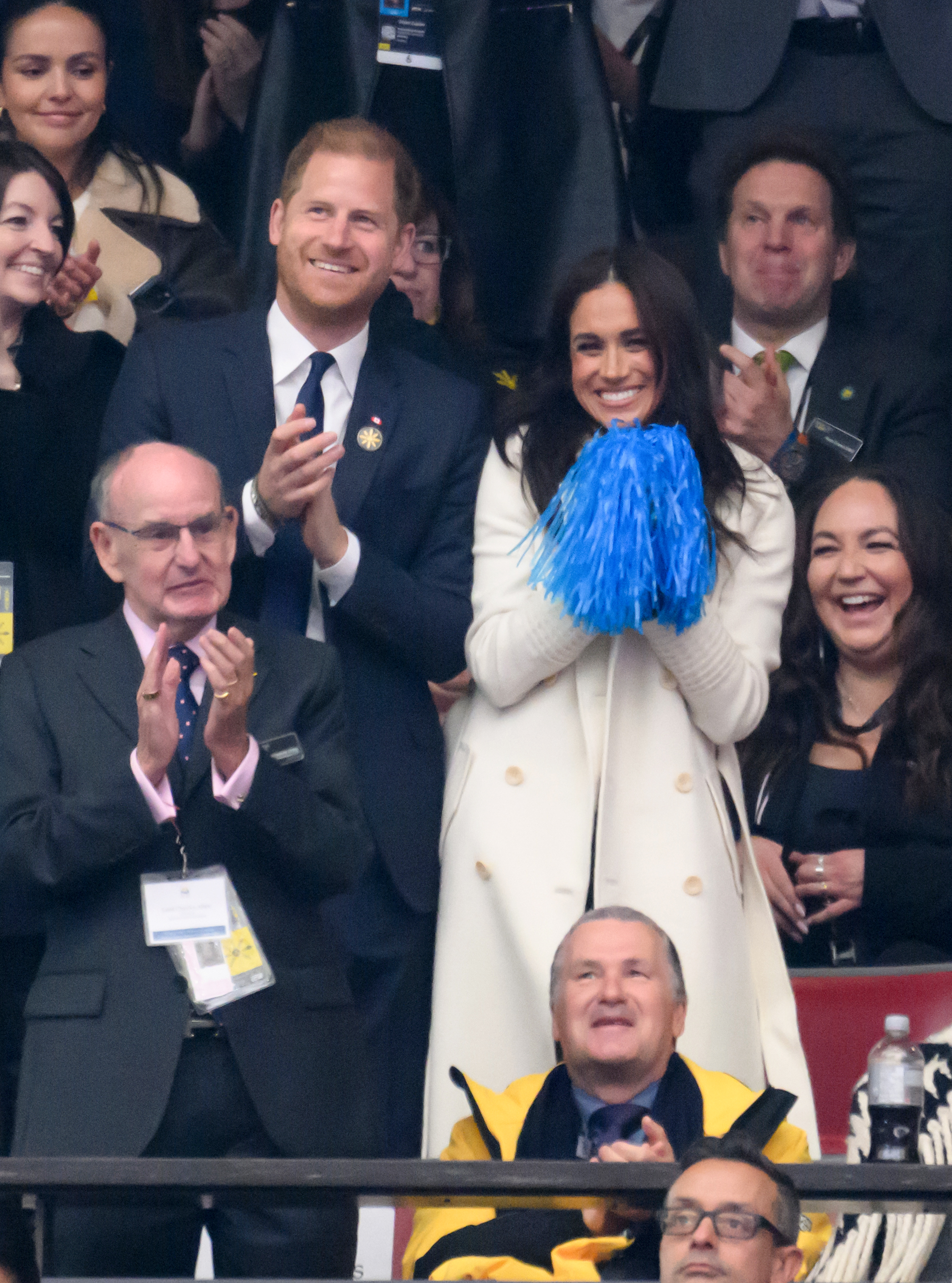 Le prince Harry et Meghan Markle lors de la cérémonie d'ouverture des 2025 Invictus Games, le 8 février à Vancouver, en Colombie-Britannique, au Canada. | Source : Getty Images