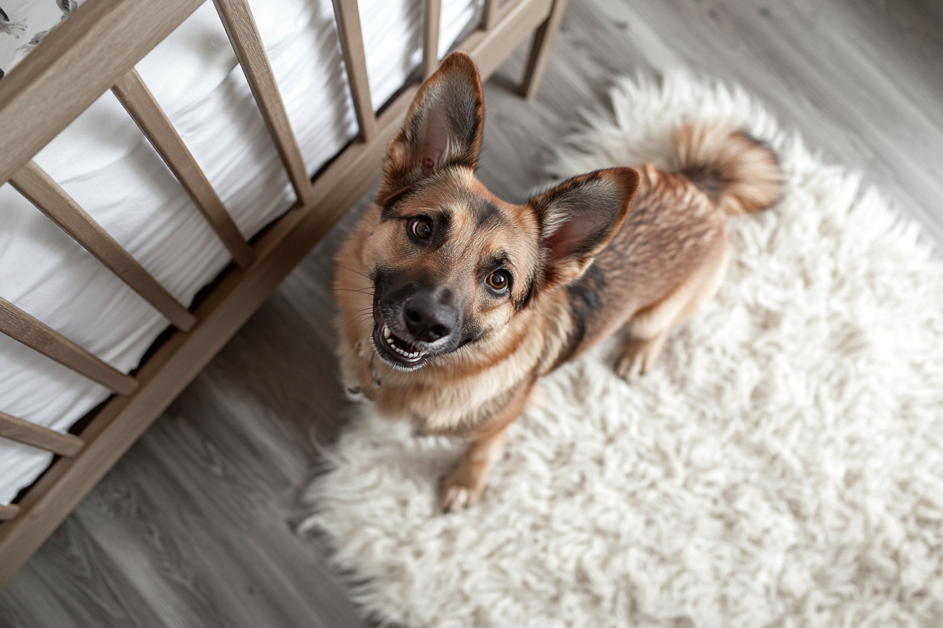 Un chien qui lève les yeux vers son maître | Source : Midjourney