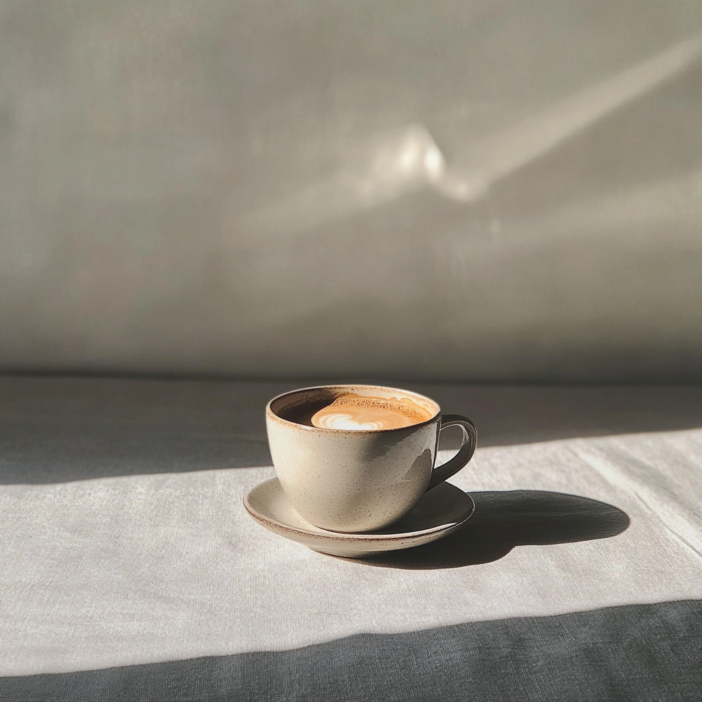 Une tasse de café sur une table | Source : Midjourney
