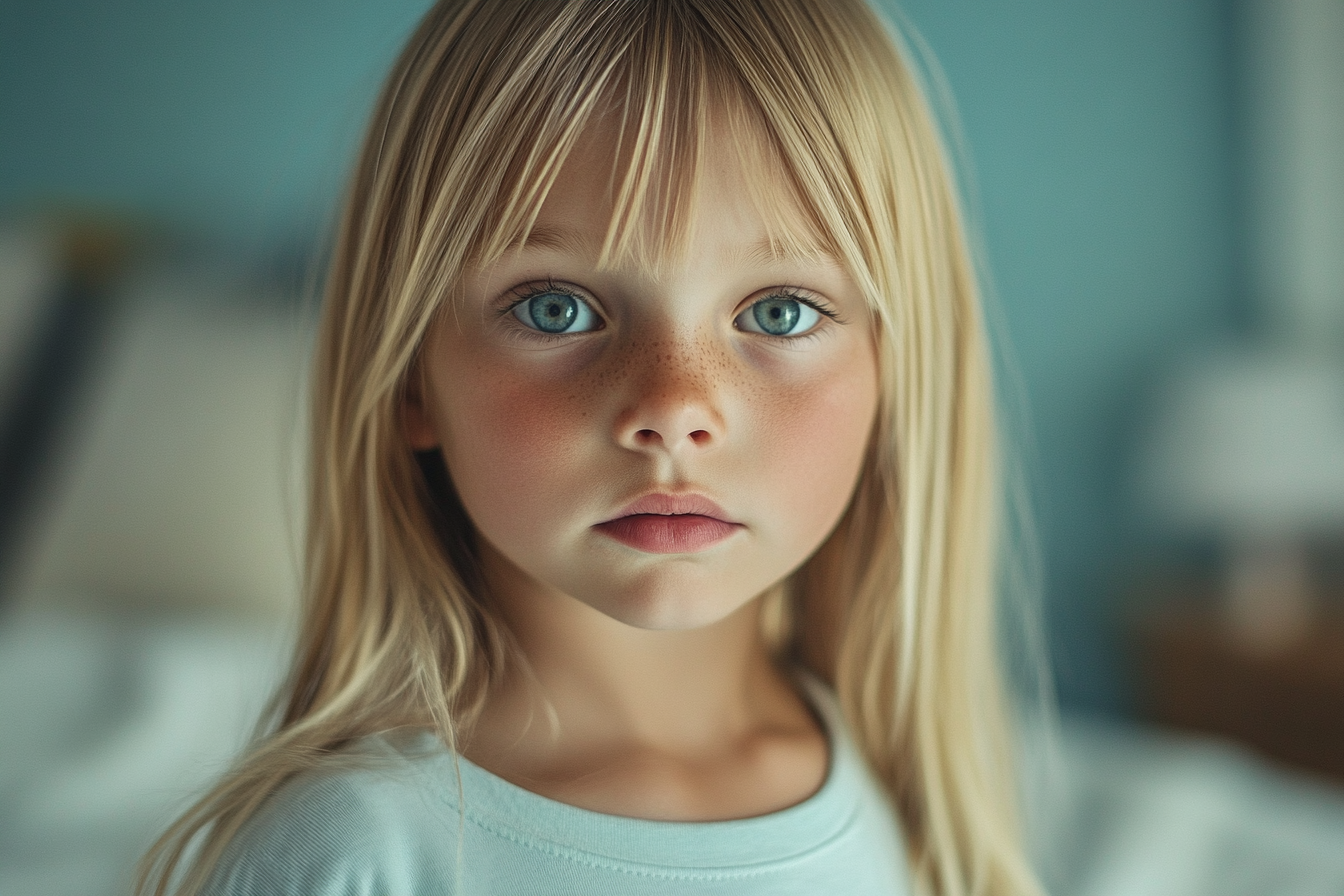 Une petite fille qui regarde droit devant elle | Source : Midjourney