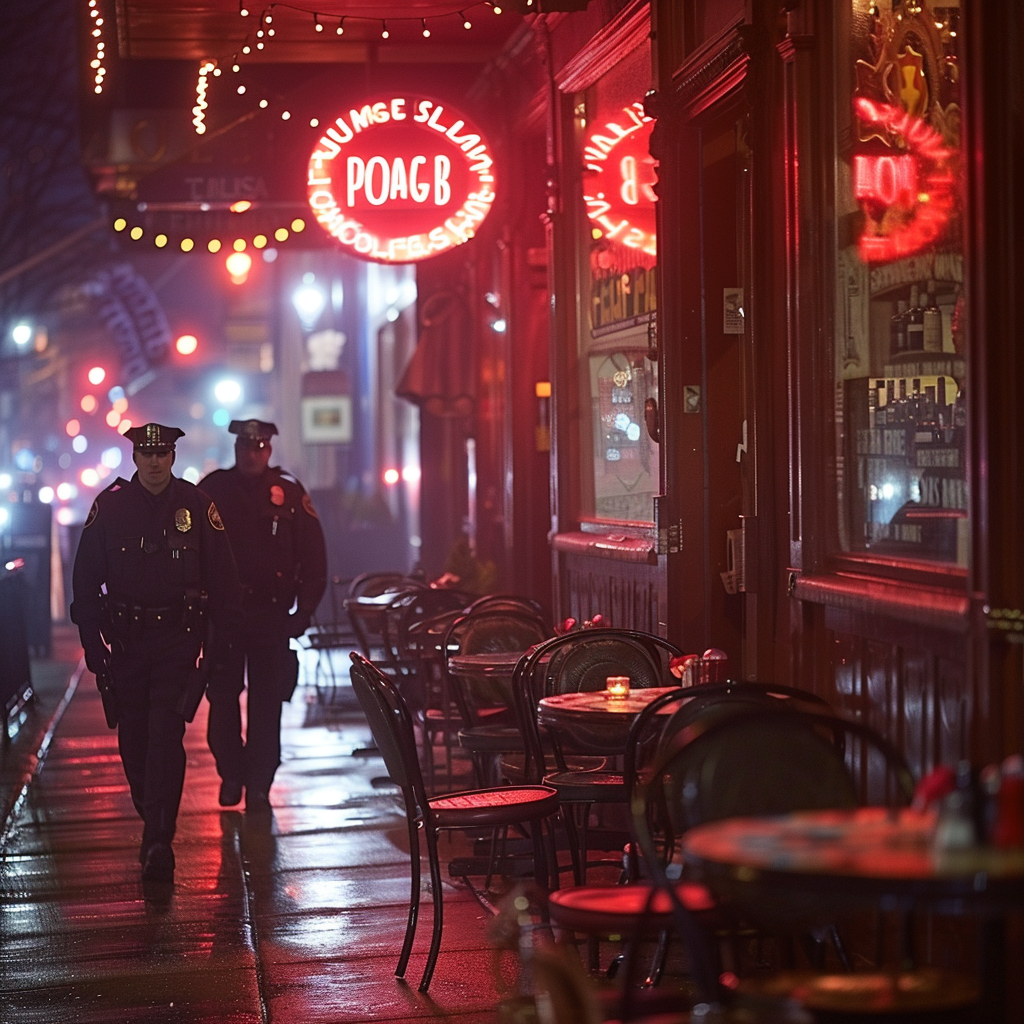 La police arrive dans un restaurant | Source : Midjourney