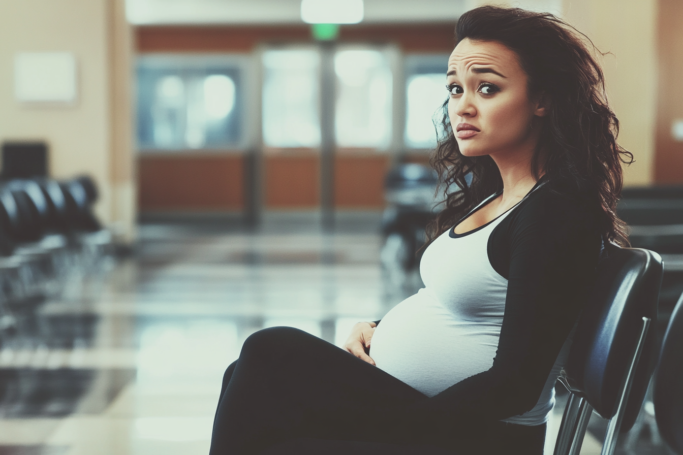 Une femme inquiète dans la salle d'attente d'un hôpital | Source : Midjourney