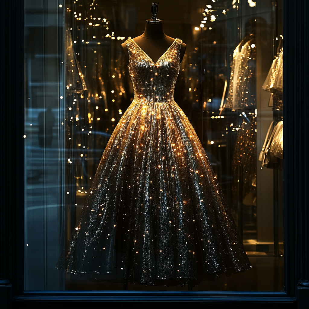 Une robe exposée dans un magasin | Source : Midjourney