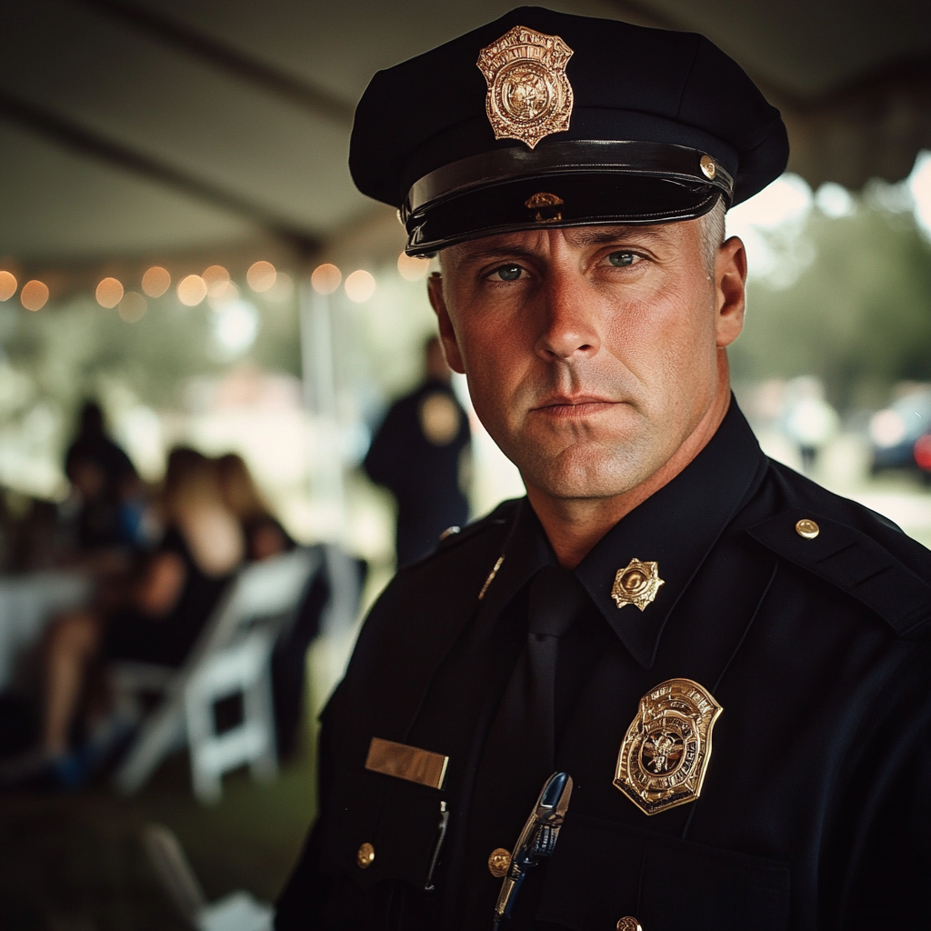 Un policier lors d'un mariage | Source : Midjourney