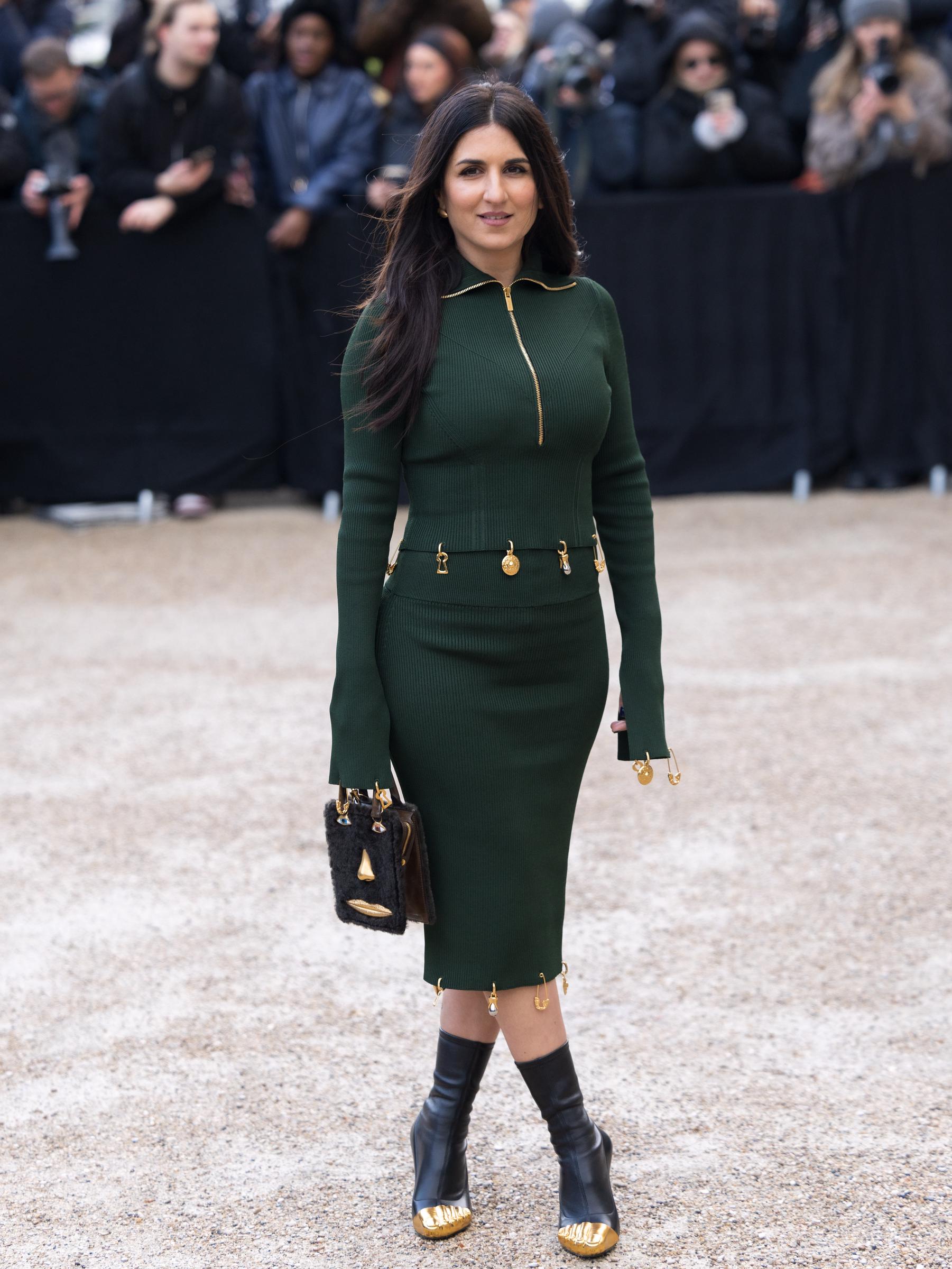 Géraldine Nakache à l'extérieur du défilé Schiaparelli lors de la Haute Couture Printemps-Été 2025 dans le cadre de la Fashion Week de Paris le 27 janvier 2025 à Paris, France. | Source : Getty Images