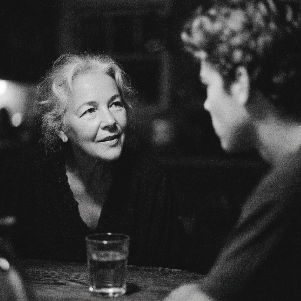 Une mère et son fils se parlent | Source : Midjourney