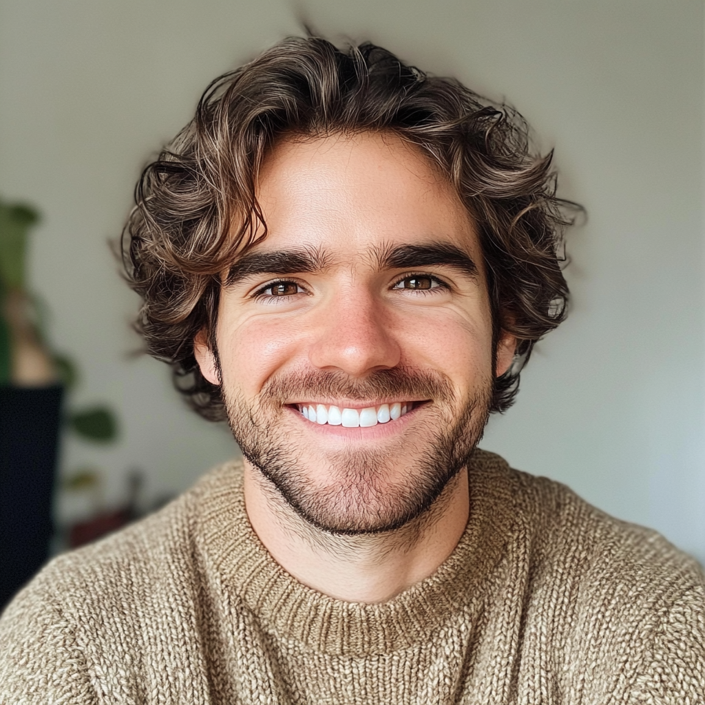 Un jeune homme souriant | Source : Midjourney