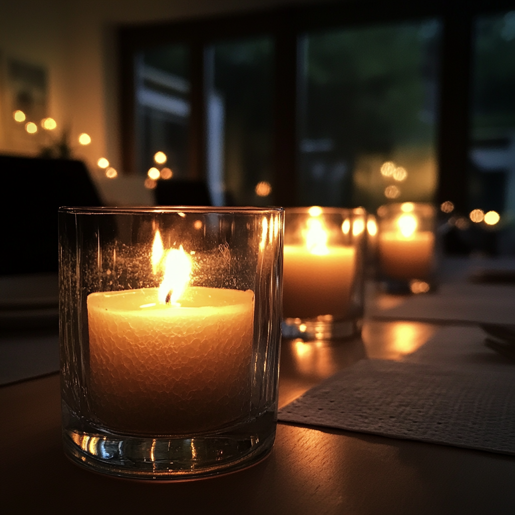 Bougies sur une table | Source : Midjourney