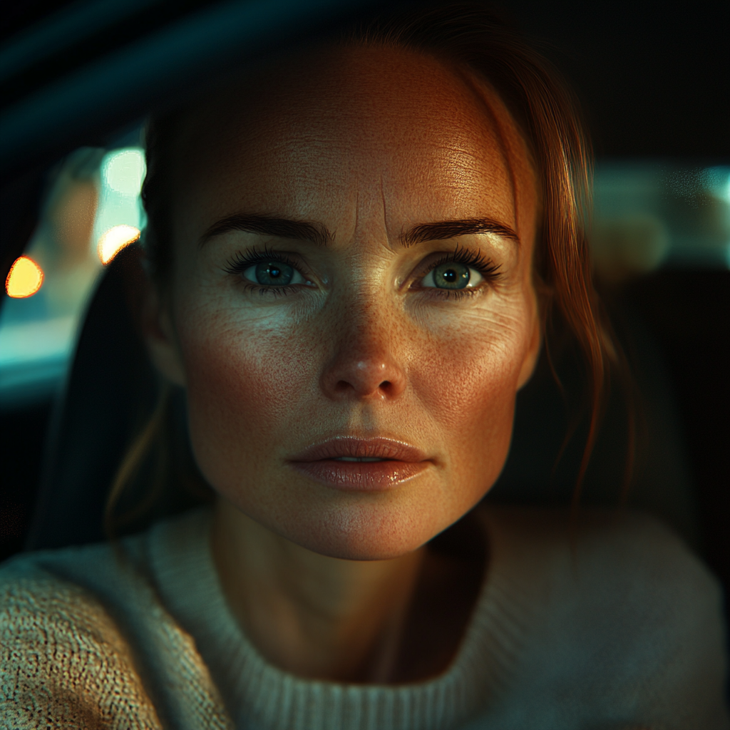 Une femme assise dans sa voiture | Source : Midjourney