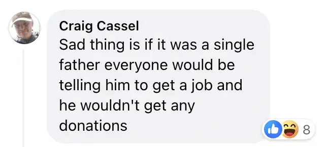 Commentaire de Craig Cassel sur l'initiative GoFundMe de Kara Hoppo | Source : Facebook.com/DailyMailUK