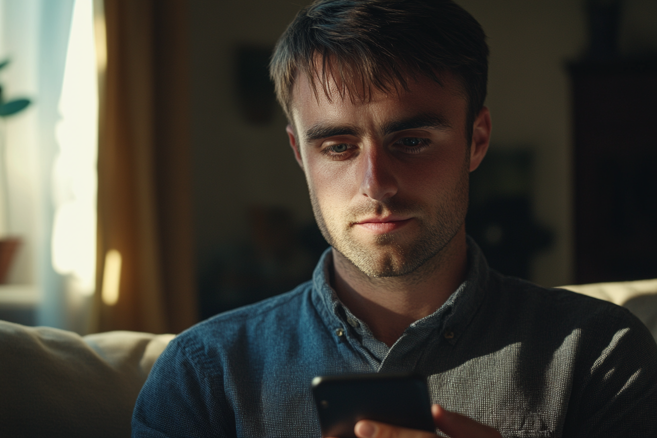 Un homme utilisant son téléphone | Source : Midjourney