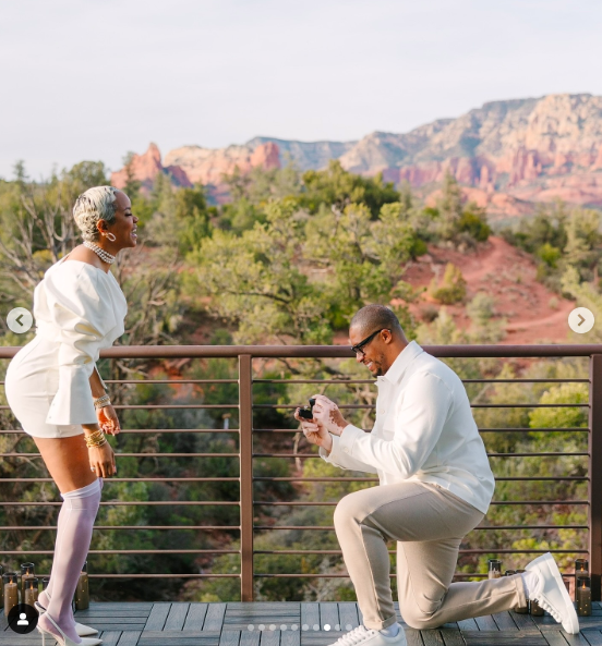 Taleo Coles qui demande LeToya Luckett en mariage, posté le 2 août 2024 | Source : Instagram/iamaventergray