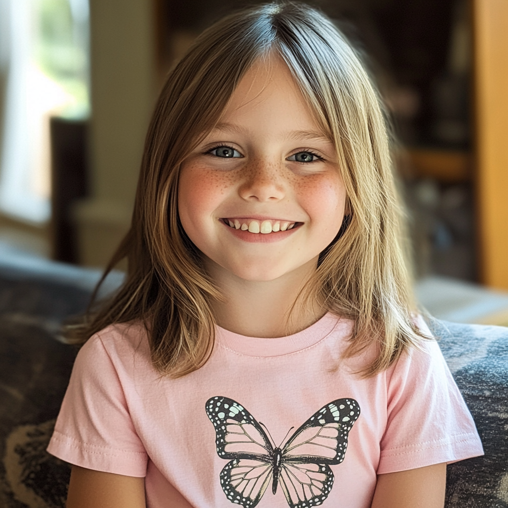 Une petite fille souriante | Source : Midjourney