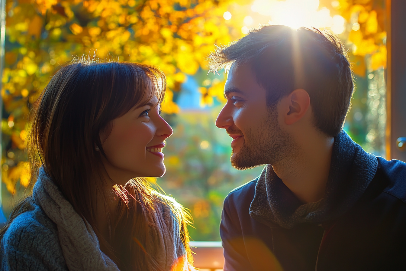 A couple looking at each other lovingly | Source: Midjourney