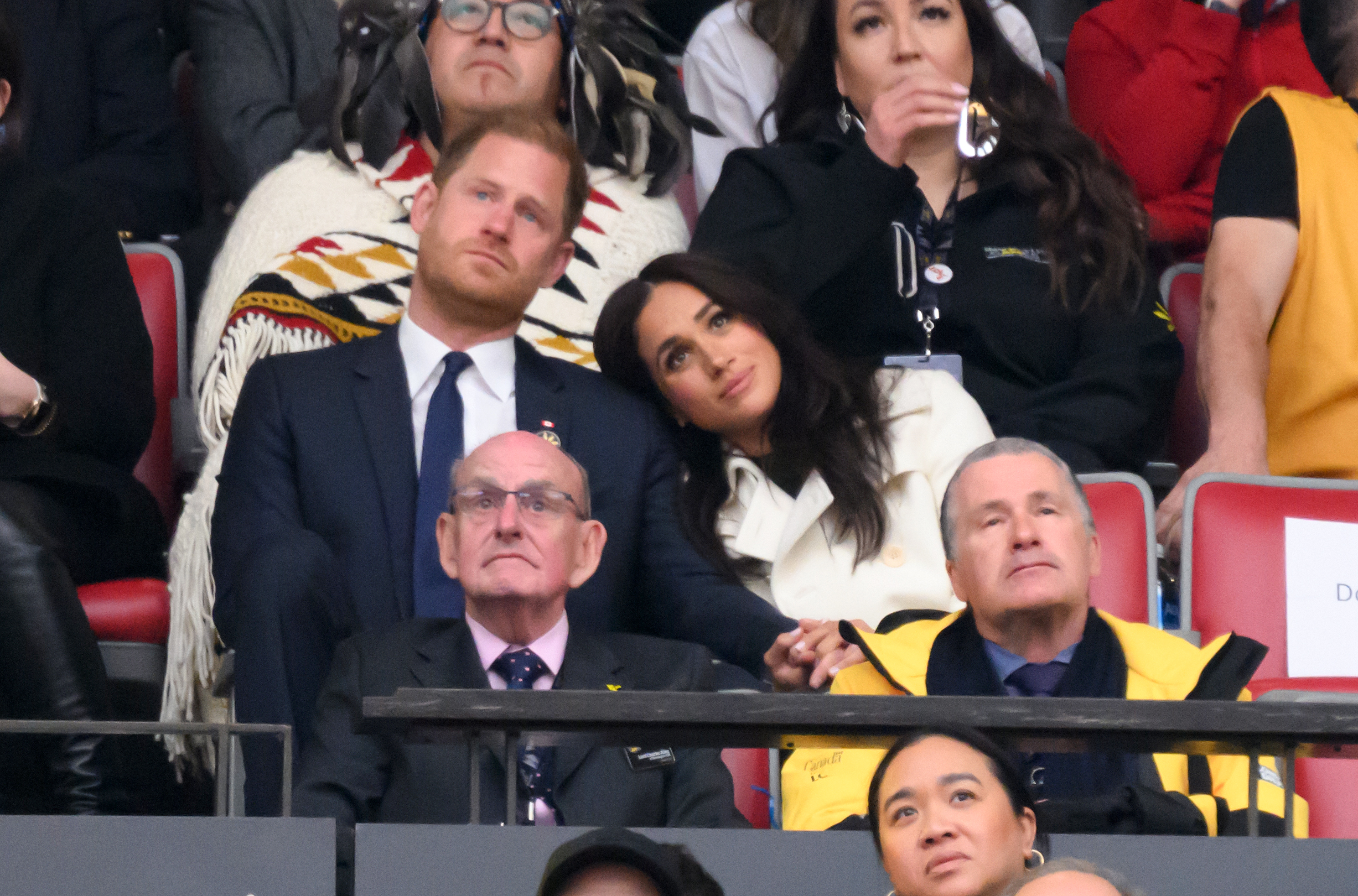 Le prince Harry et Meghan Markle lors de la cérémonie d'ouverture des 2025 Invictus Games, le 8 février à Vancouver, en Colombie-Britannique, au Canada. | Source : Getty Images