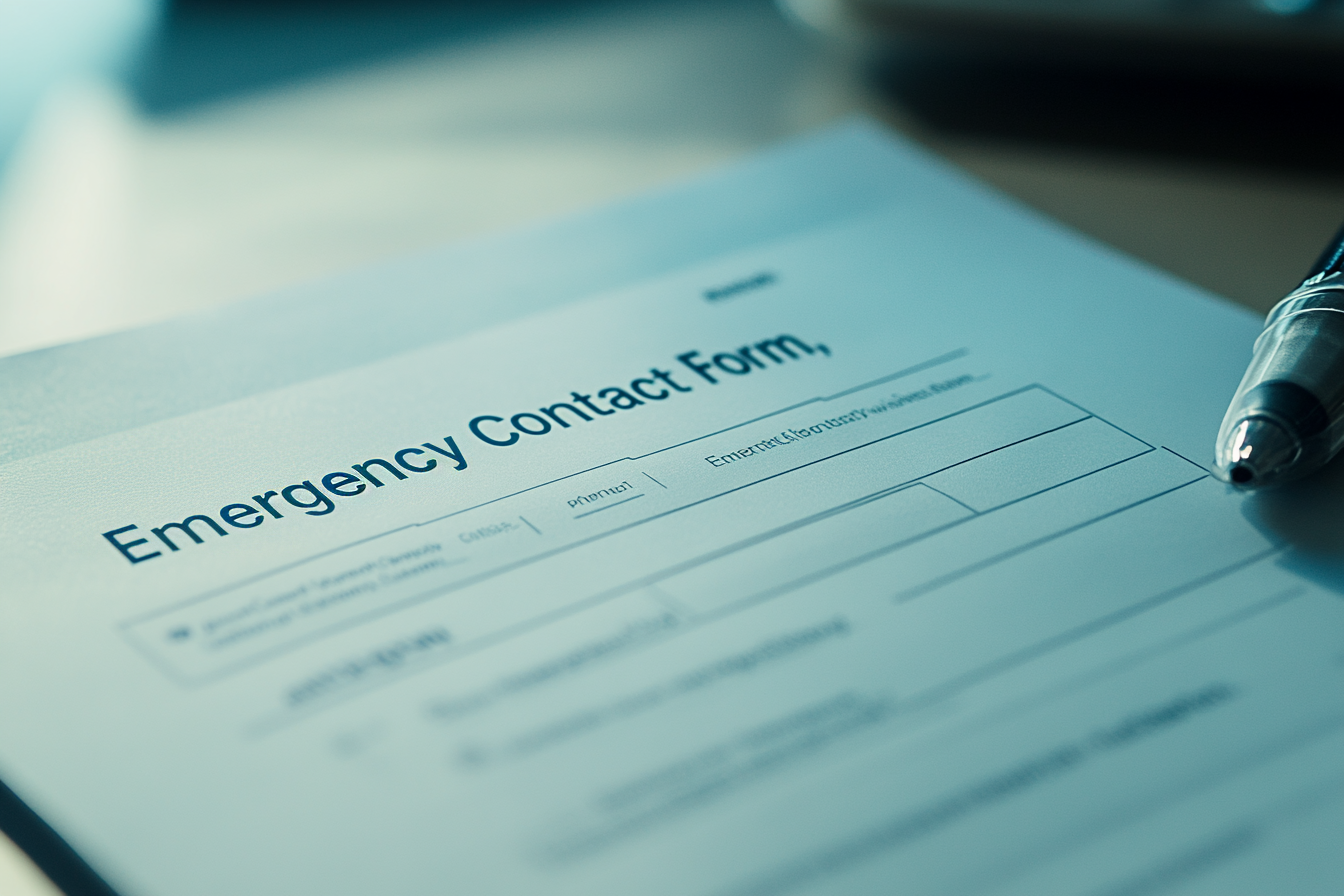 Un formulaire de contact en cas d'urgence | Source : Midjourney