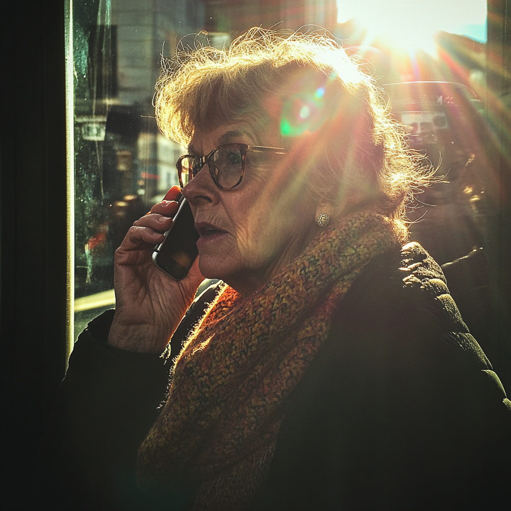 Une femme âgée qui parle au téléphone | Source : Midjourney